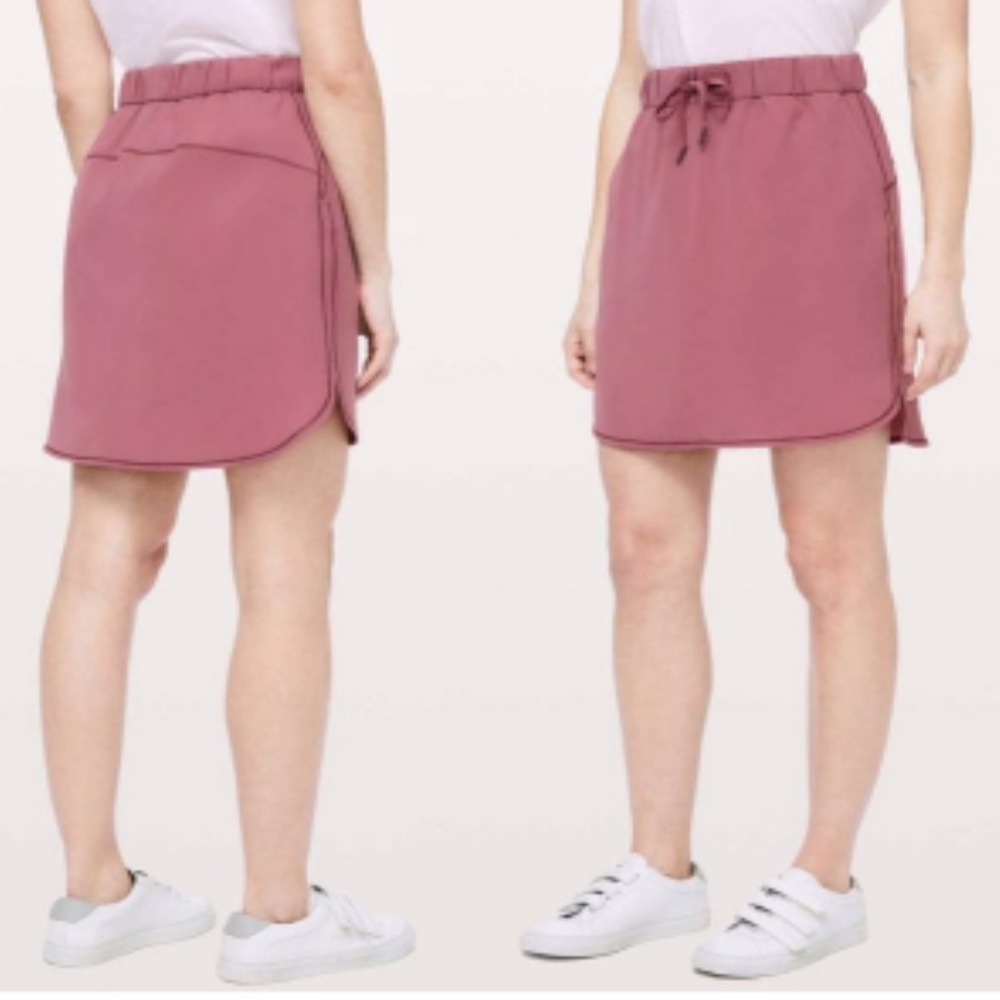 Pink Lululemon On The Fly Skirt